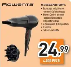Unieuro Rowenta - asciugacapelli cv591l offerta