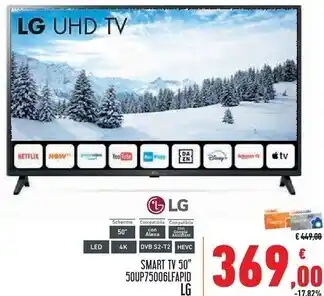 Conad Superstore Lg smart tv 50” 50up75006lfapid offerta