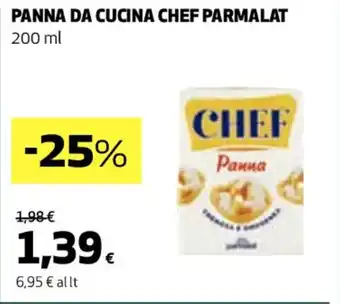 Coop PANNA DA CUCINA CHEF PARMALAT 200 ml offerta