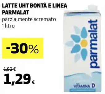 Coop LATTE UHT BONTÀ E LINEA PARMALAT parzialmente scremato 1 litro offerta