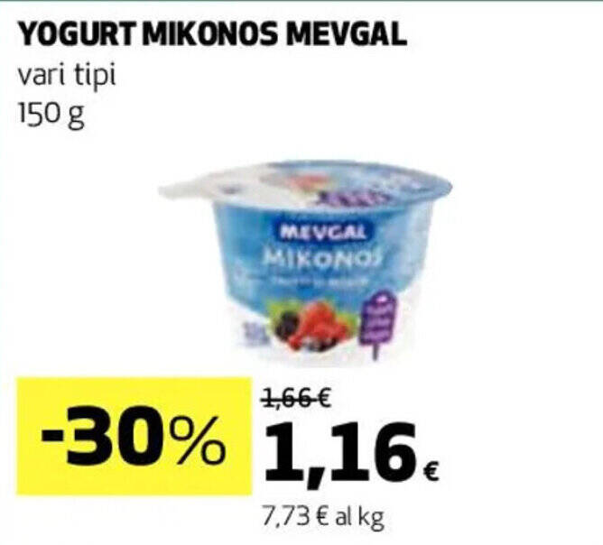 YOGURT MIKONOS MEVGAL vari tipi 150 g offerta di Coop