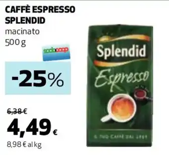 Coop CAFFÈ ESPRESSO SPLENDID macinato 500 g offerta