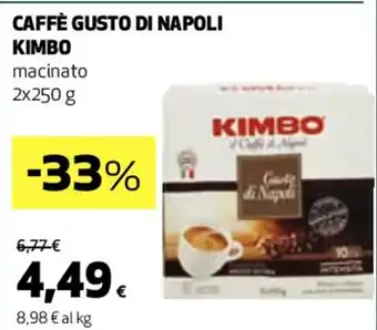 Coop CAFFÈ GUSTO DI NAPOLI KIMBO macinato 2x250 g offerta