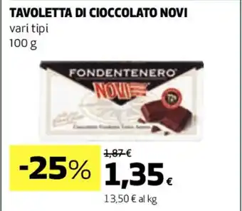 Coop TAVOLETTA DI CIOCCOLATO NOVI vari tipi 100 g offerta