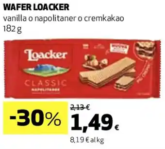WAFER LOACKER vanilla o napolitaner o cremkakao 182 g