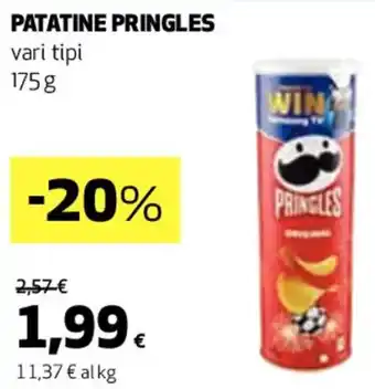 Coop PATATINE PRINGLES vari tipi 175 g offerta