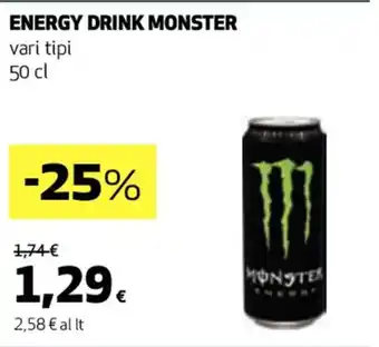 Coop ENERGY DRINK MONSTER vari tipi 50 cl offerta