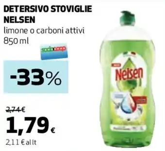 Coop DETERSIVO STOVIGLIE NELSEN limone o carboni attivi 850 ml offerta
