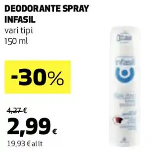 Coop DEODORANTE SPRAY INFASIL vari tipi 150 ml offerta