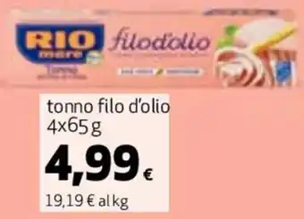 Coop tonno filo d'olio 4x65g offerta