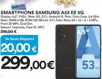 Ipercoop Samsung smartphone a53 ee 5g offerta