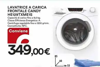 Ipercoop Candy lavatrice a carica frontale he129txme1s offerta