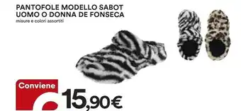 Ipercoop De fonseca pantofole modello sabot uomo o donna offerta