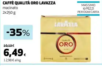 Coop CAFFÈ QUALITÀ ORO LAVAZZA macinato 2 x 250 g offerta