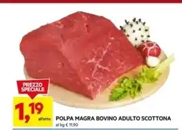 DPiù Polpa magra bovino adulto scottona offerta