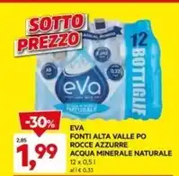 DPiù Eva - fonti alta valle po rocce azzurre acqua minerale naturale offerta