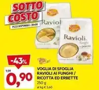 DPiù Voglia di sfoglia - ravioli ai funghi / ricotta ed erbette offerta