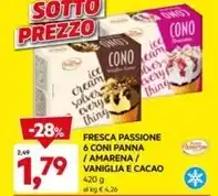 DPiù Fresca passione - 6 coni panna / amarena / vaniglia e cacao offerta