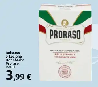 Carrefour Balsamo o Lozione Dopobarba Proraso 100 ml offerta