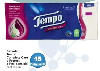 Carrefour Fazzoletti Tempo Complete Care o Protect o Pelli sensibili conf 10 pezzi offerta
