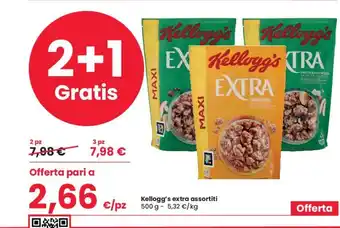 Eurospar Kellogg's extra assortiti 500 g - 5,32 €/kg offerta