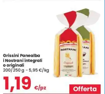 Eurospar Grissini Panealba i Nostrani integrali o originali 200/250 g offerta