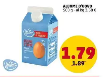 PENNY Welless ALBUME D'UOVO 500 g offerta