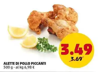 PENNY ALETTE DI POLLO PICCANTI 500 g offerta