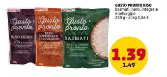 PENNY GUSTO PRONTO RISO basmati, nero, integrale e selvaggio 250 g offerta