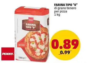 PENNY PENNY FARINA TIPO "0" di grano tenero per pizza 1 kg offerta