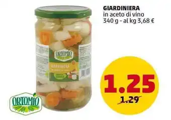 PENNY ORTOMIO GIARDINIERA in aceto di vino 340 g offerta
