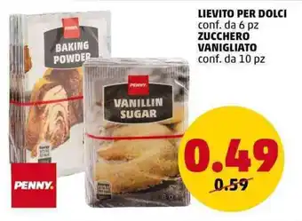 PENNY PENNY LIEVITO PER DOLCI conf. da 6 pz ZUCCHERO VANIGLIATO conf. da 10 pz offerta