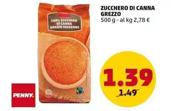 PENNY PENNY ZUCCHERO DI CANNA GREZZO 500 g offerta