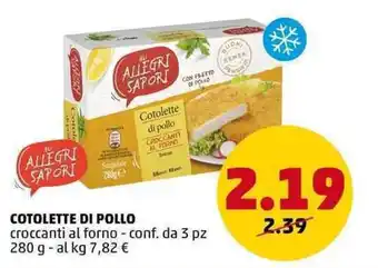 PENNY COTOLETTE DI POLLO croccanti al forno - conf. da 3 pz 280 g offerta