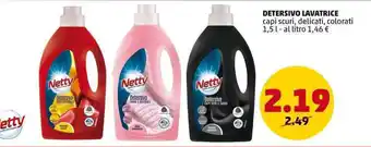 PENNY Netty DETERSIVO LAVATRICE capi scuri, delicati, colorati 1,5 l offerta