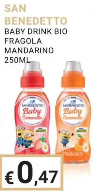 Eté SAN BENEDETTO BENEDETTO BABY DRINK BIO FRAGOLA MANDARINO 250ML offerta