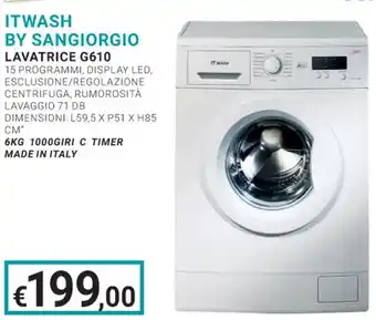 Eté ITWASH BY SANGIORGIO LAVATRICE G610 offerta