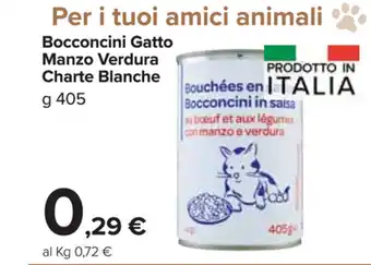 Bocconcini Gatto Manzo Verdura Charte Blanche 405g