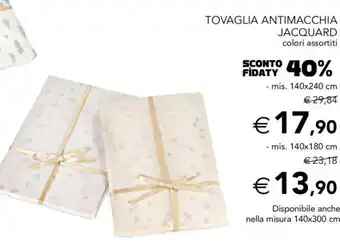 Esselunga TOVAGLIA ANTIMACCHIA JACQUARD colori assortiti offerta