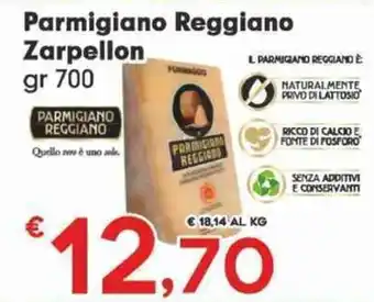 Despar Parmigiano Reggiano Zarpellon gr 700 offerta