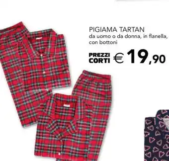 Esselunga PIGIAMA TARTAN da uomo o da donna, in flanella, con bottoni offerta