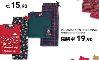 Esselunga PIGIAMA UOMO O DONNA fantasie e colori assortiti offerta