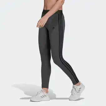Decathlon Leggings donna fitness adidas 3 stripes cotone leggero grigi scuri offerta