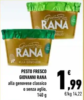 Conad City PESTO FRESCO GIOVANNI RANA alla genovese classico o senza aglio, 140 g offerta