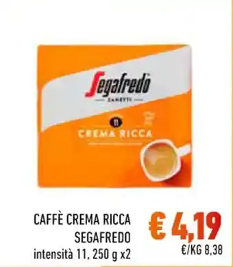 Conad City CAFFÈ CREMA RICCA SEGAFREDO intensità 11, 250 g x2 offerta