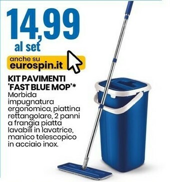 Eurospin Kit Pavimenti Fast Blue Mop offerta