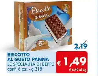 MD Discount BISCOTTO AL GUSTO PANNA LE SPECIALITÀ DI BEPPE conf. 6 pz.-g 318 offerta