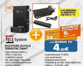 Expert TELE System TS6807 Terrestre Full HD Nero offerta