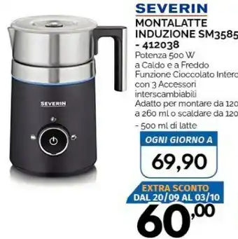 Severin SM 3585 Montalatte Schiumatore Per Latte Automatico Nero, Argento