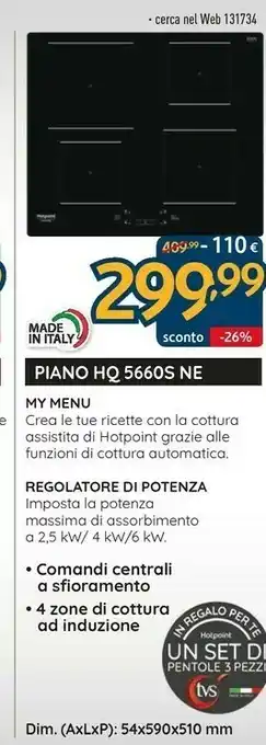 Sinergy Hotpoint HQ 5660S NE Nero Da Incasso 59 Cm A Induzione 4 Fornello(i) offerta
